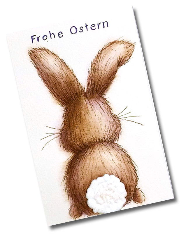 Aquarell Osterkarte mit Osterhase