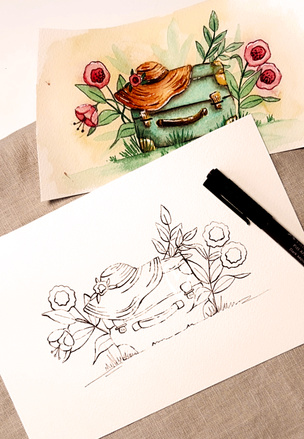 Vintage Aquarell LIVE malen