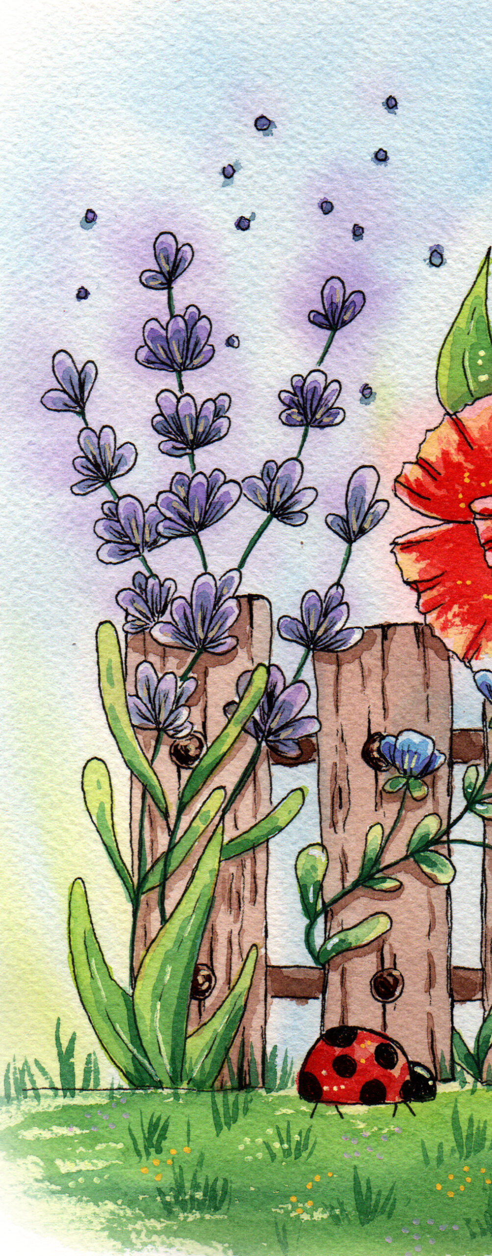 Lavendel Aquarell Cottage Garten Event