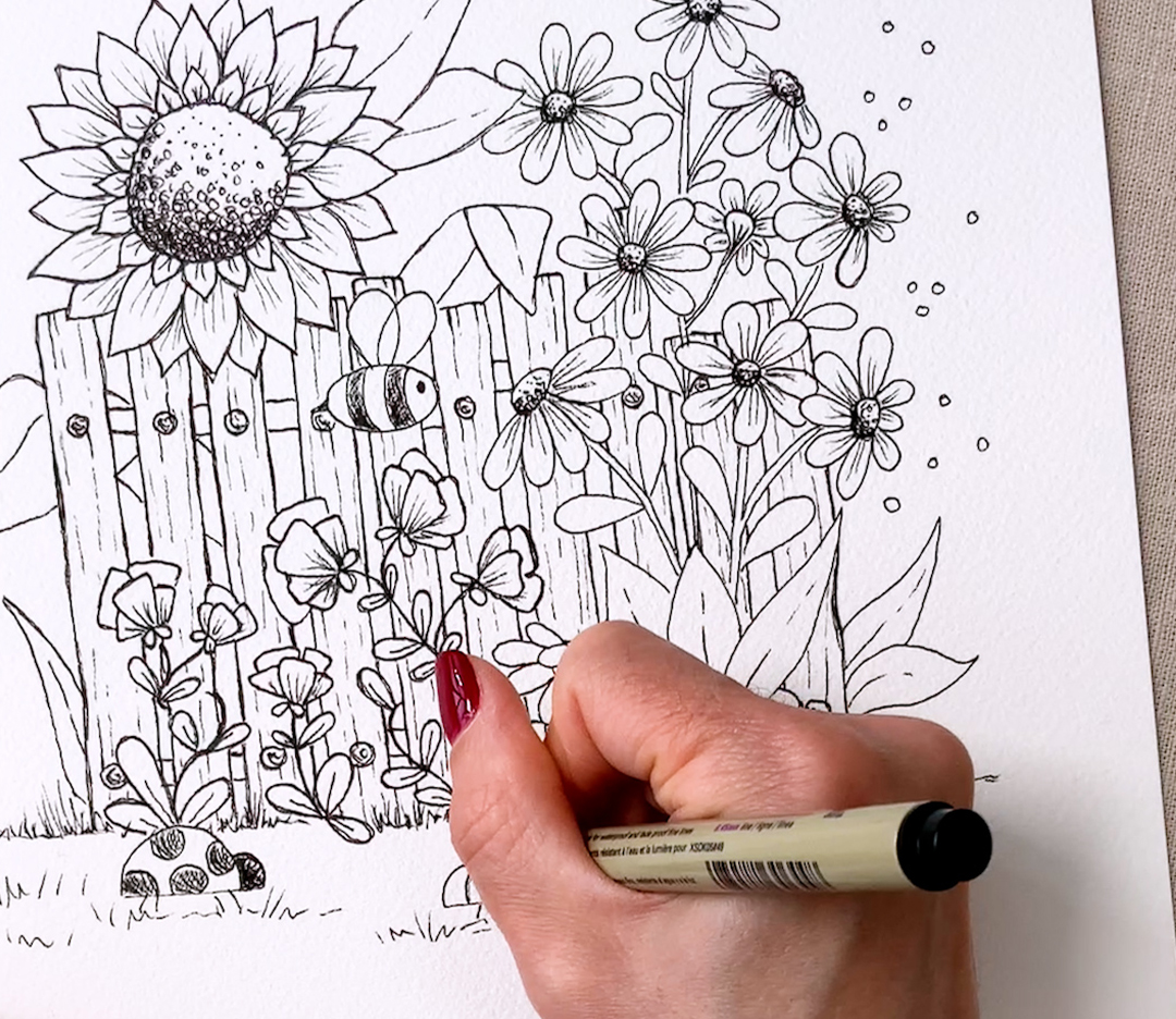 Mit Fine Liner Details zeichnen