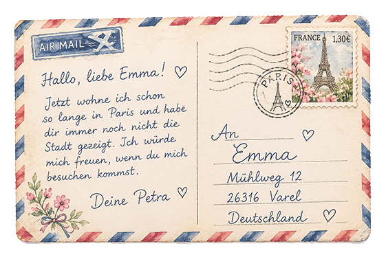 Einladung Emma in Paris malen und zeichnen lernen mit Regina Dambeck