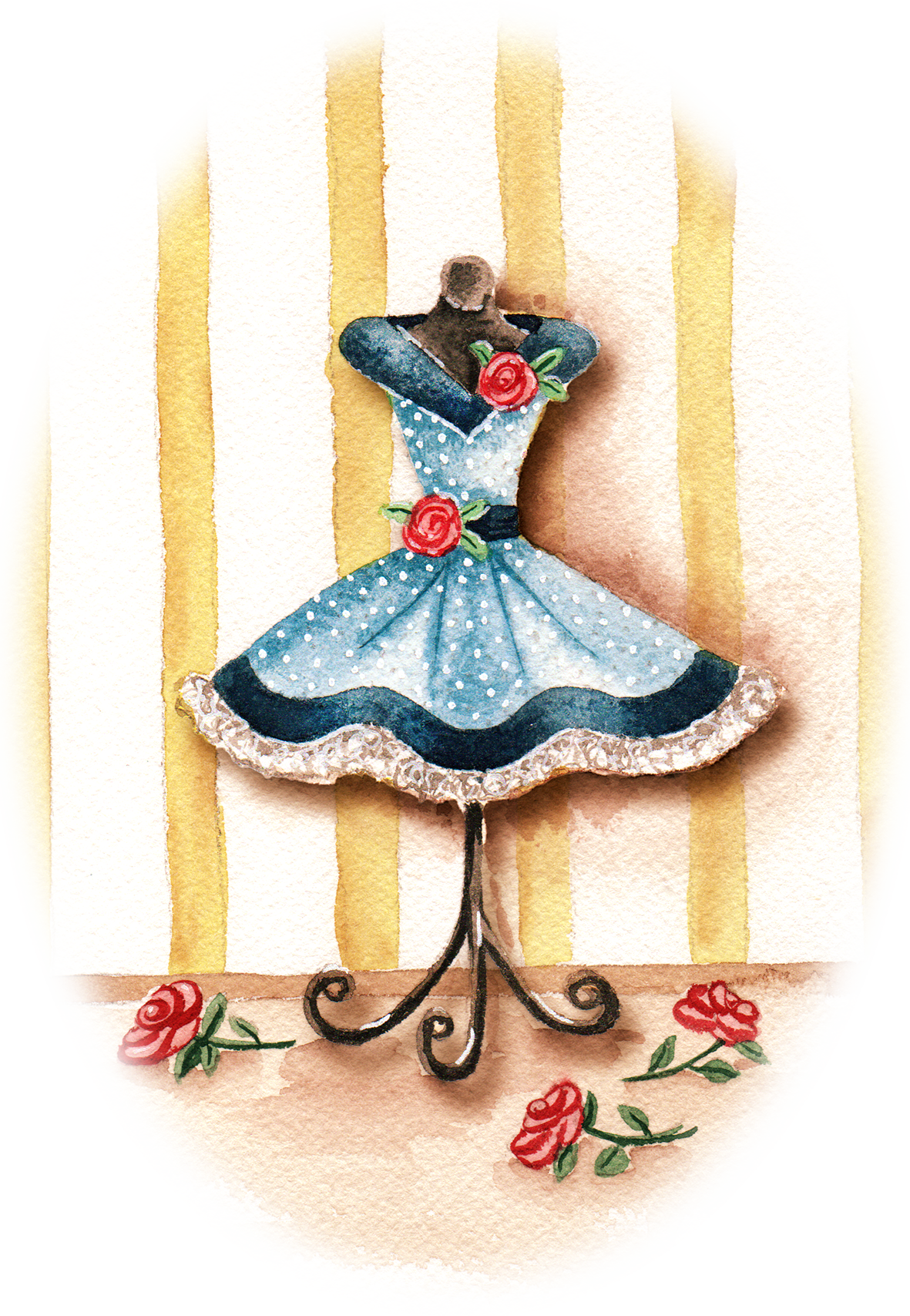 Aquarell Petticoat Kleid Regina Dambeck