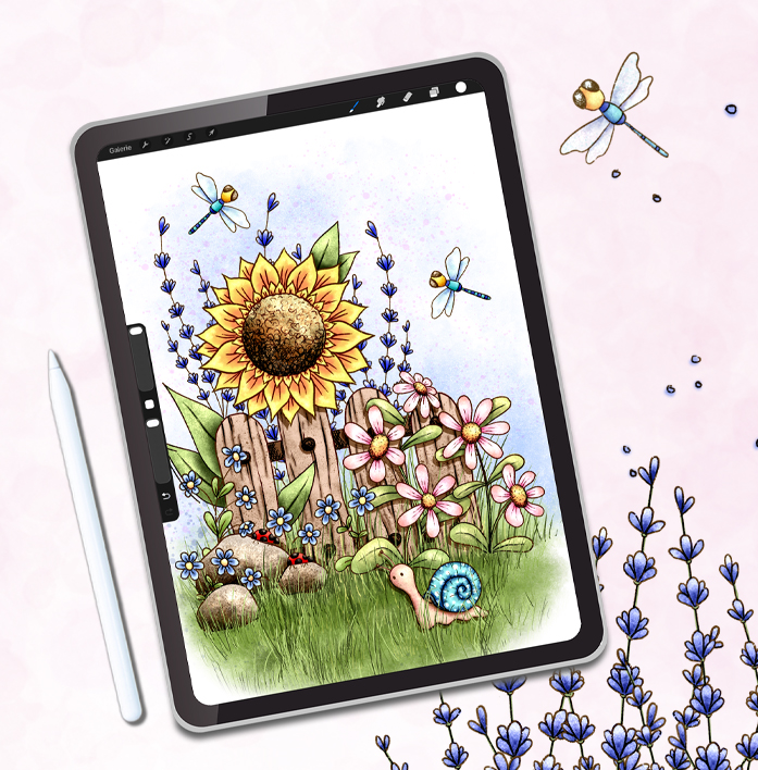 Procreate Cottage Garten Online Kurs mit Regina Dambeck