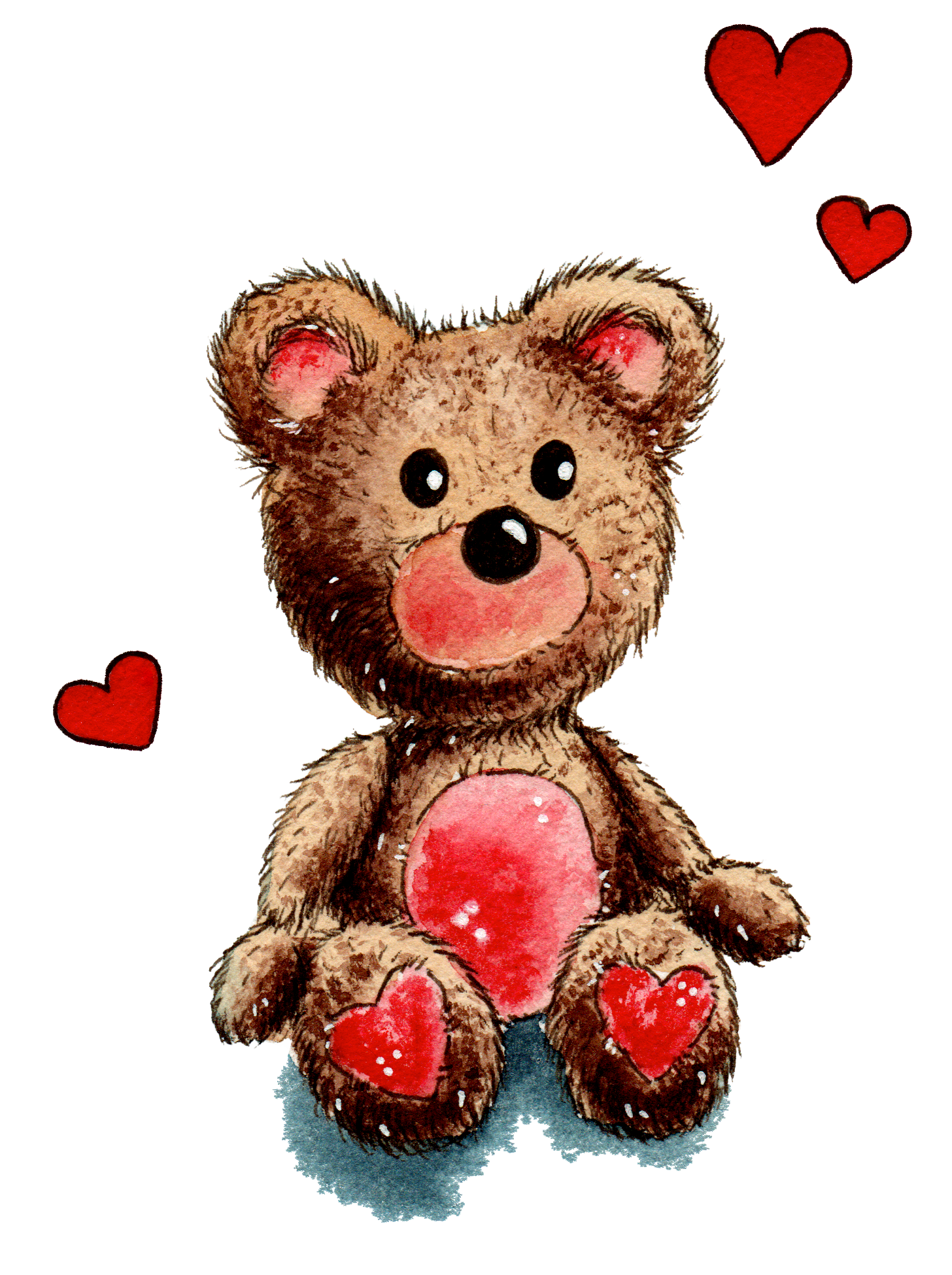 Teddy Aquarell und Fineliner mit Regina Dambeck