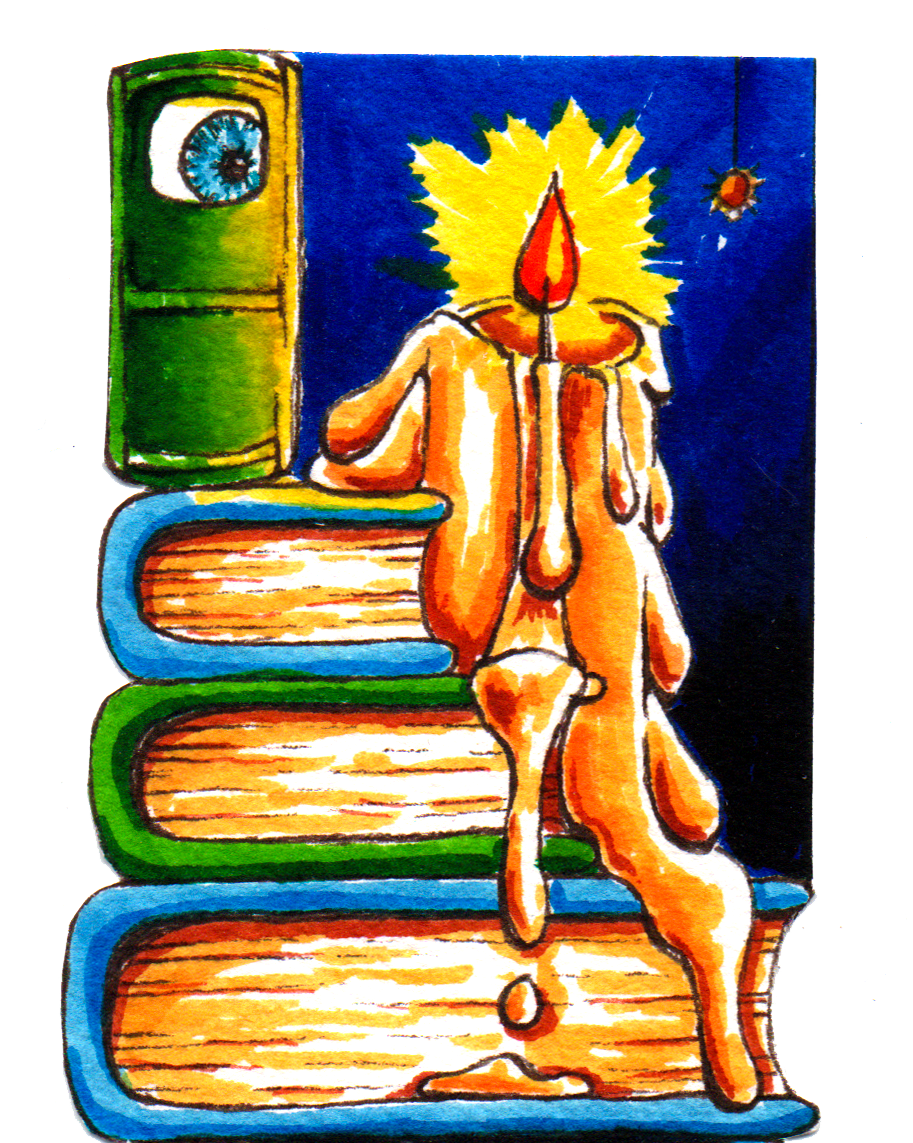 Halloween Bücher mit Kerze